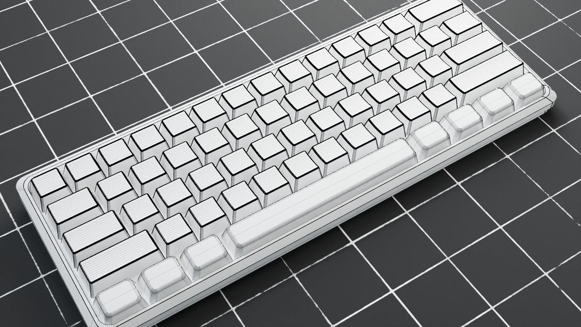 Mid poly stylized gaming keyboard Low-poly 3D model_8