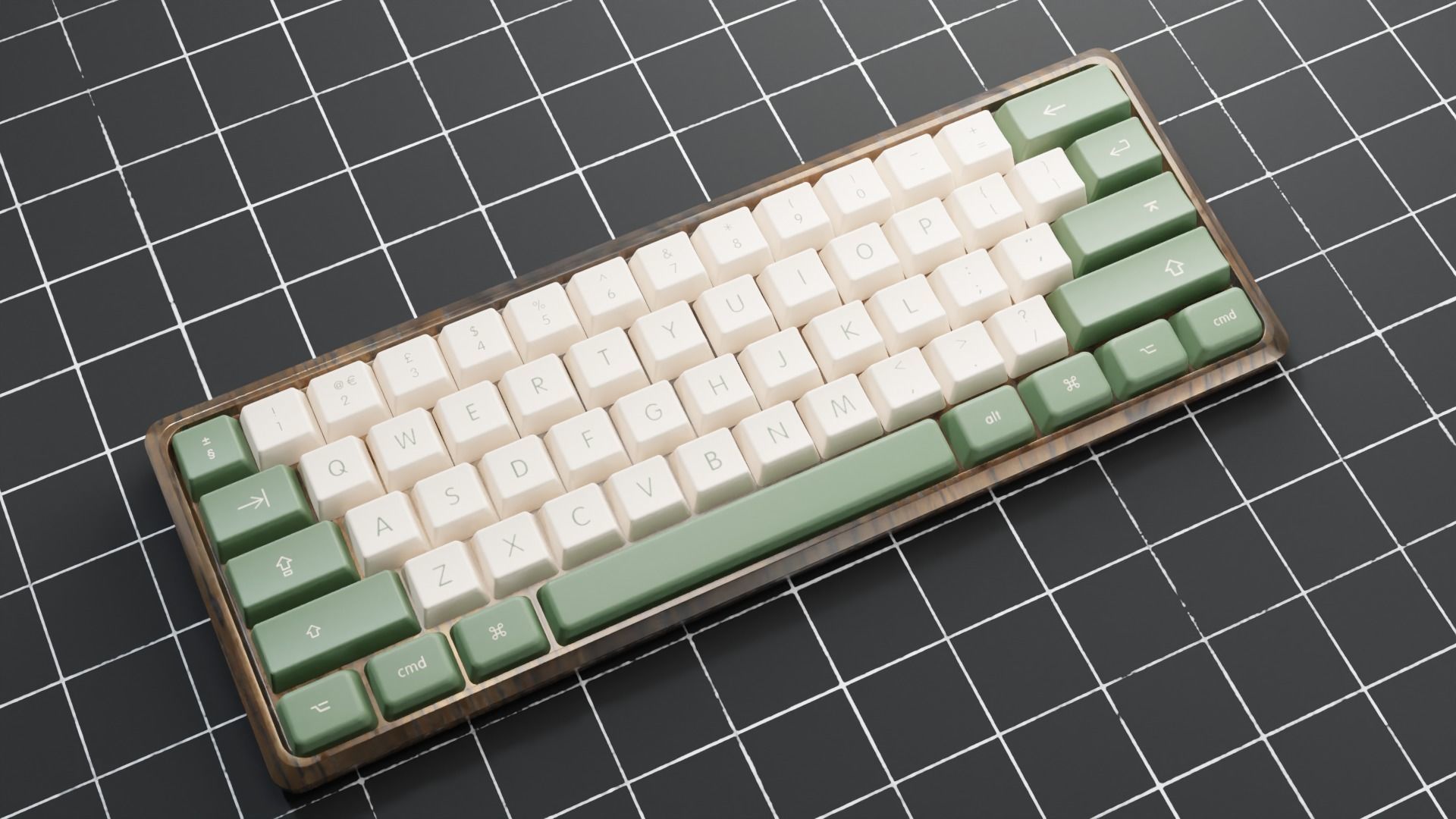 Mid poly stylized gaming keyboard Low-poly 3D model_3