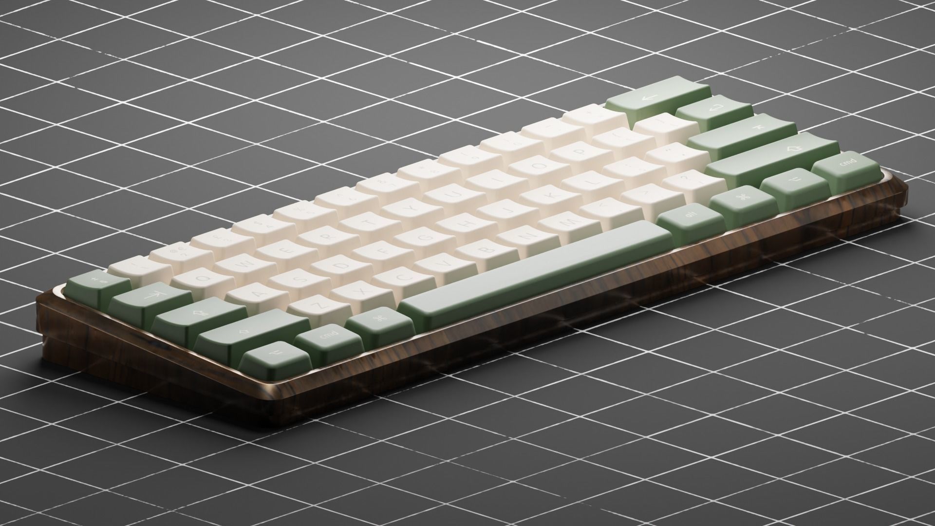 Mid poly stylized gaming keyboard Low-poly 3D model_2