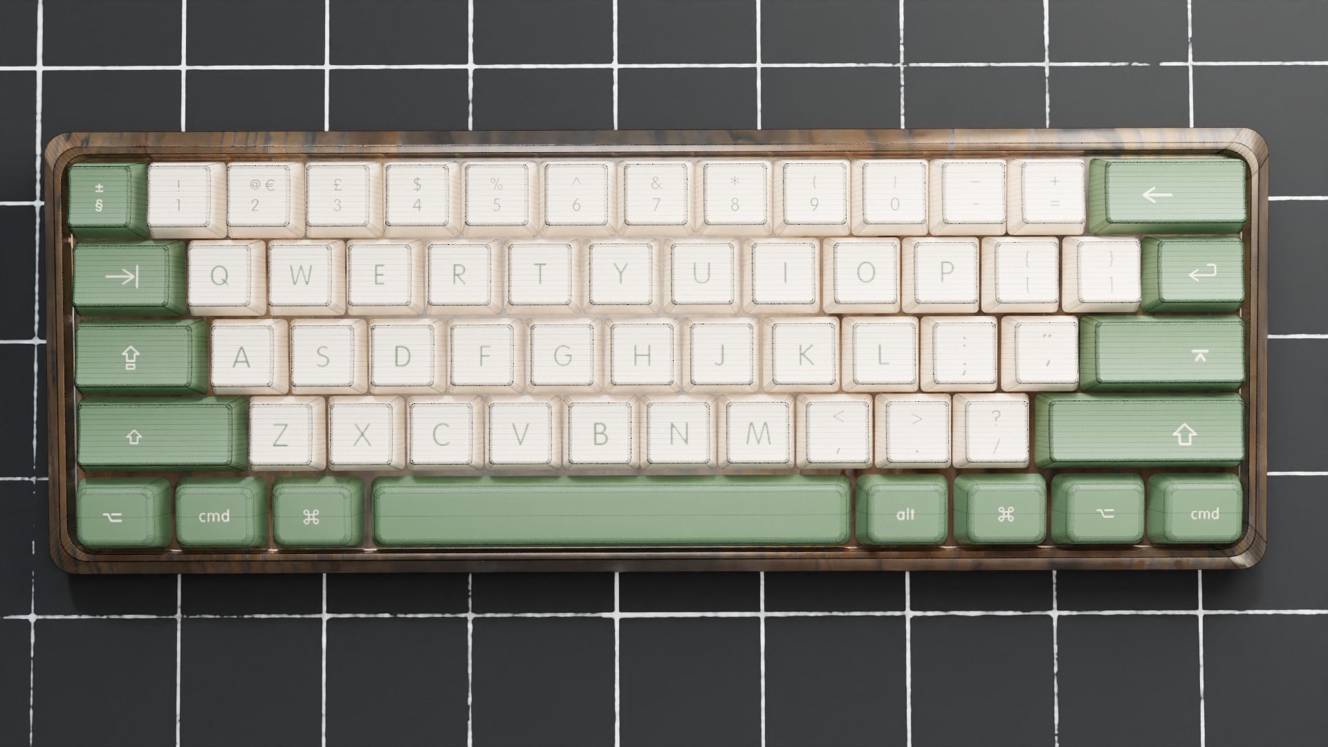 Mid poly stylized gaming keyboard Low-poly 3D model_6