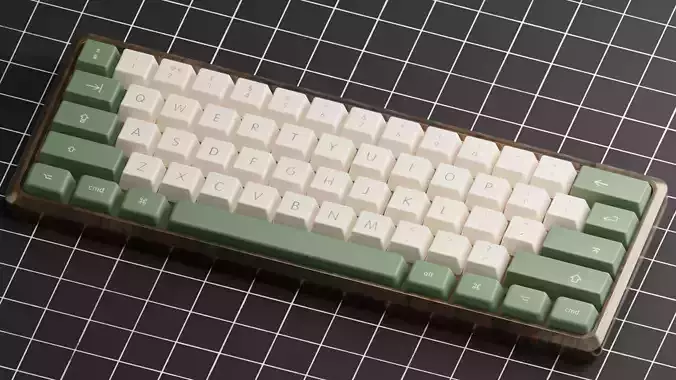 Mid poly stylized gaming keyboard Low-poly 3D model