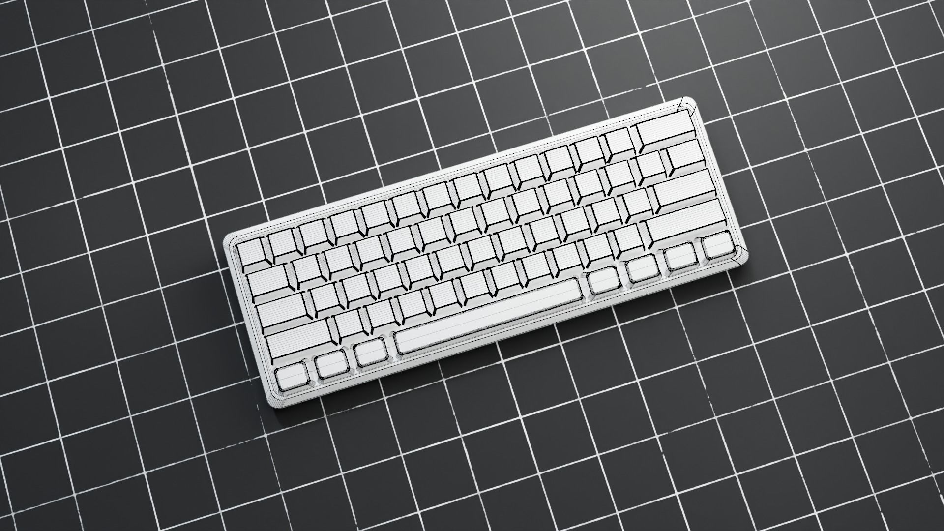 Mid poly stylized gaming keyboard Low-poly 3D model_9