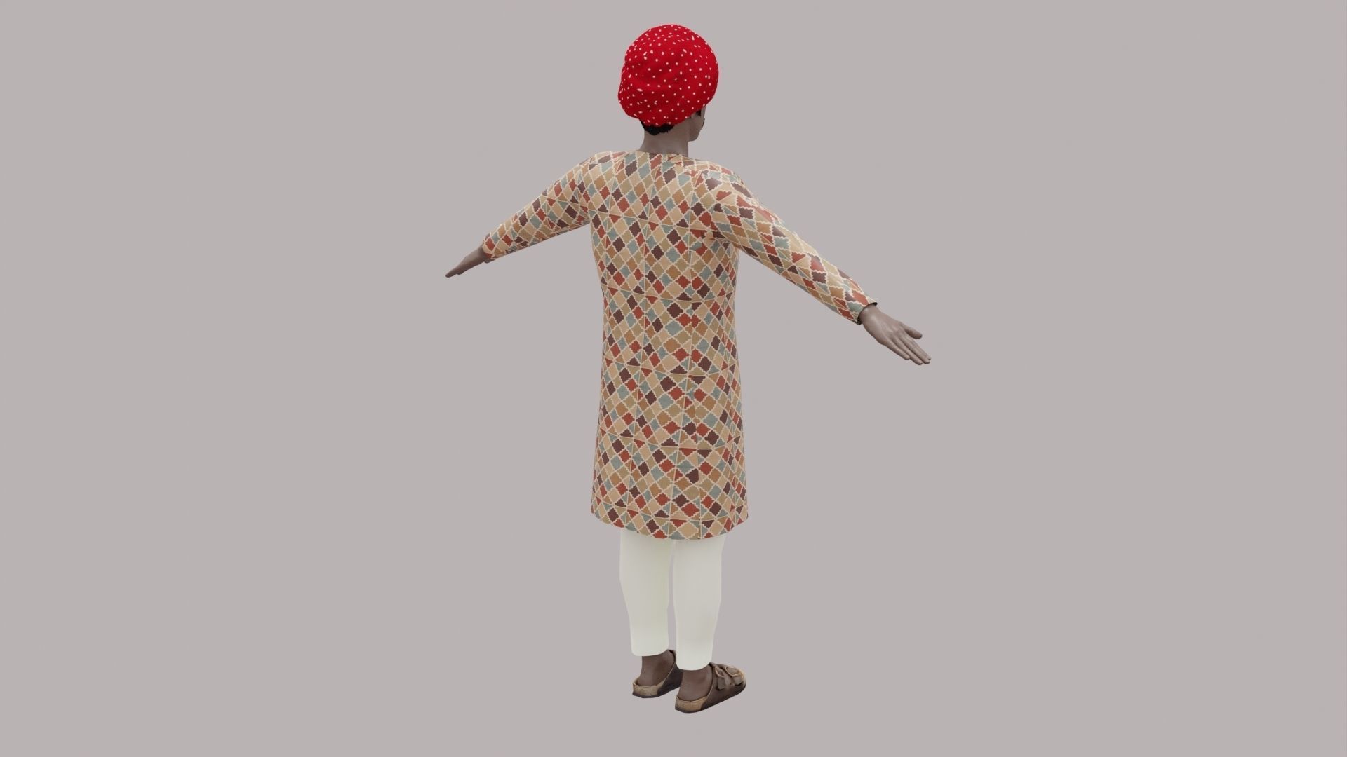Rajasthani Male Character 1 Low-poly 3D model_13