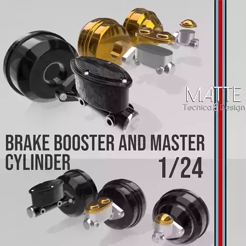 Set of 3 brake boosters with interchangeable master cylinders  3D print model