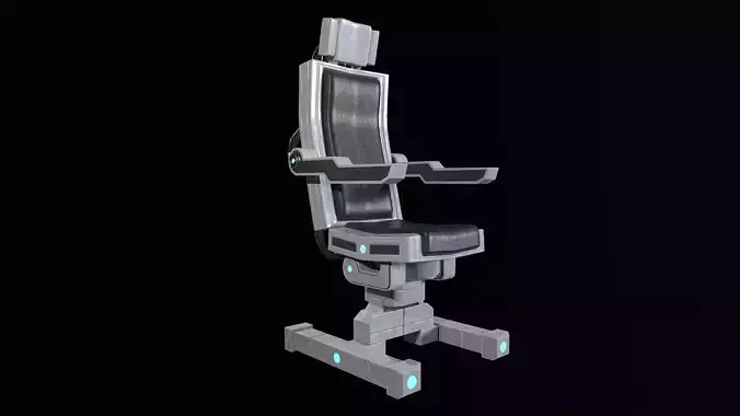 Sci-Fi futuristic Chair type 2 Low-poly 3D model