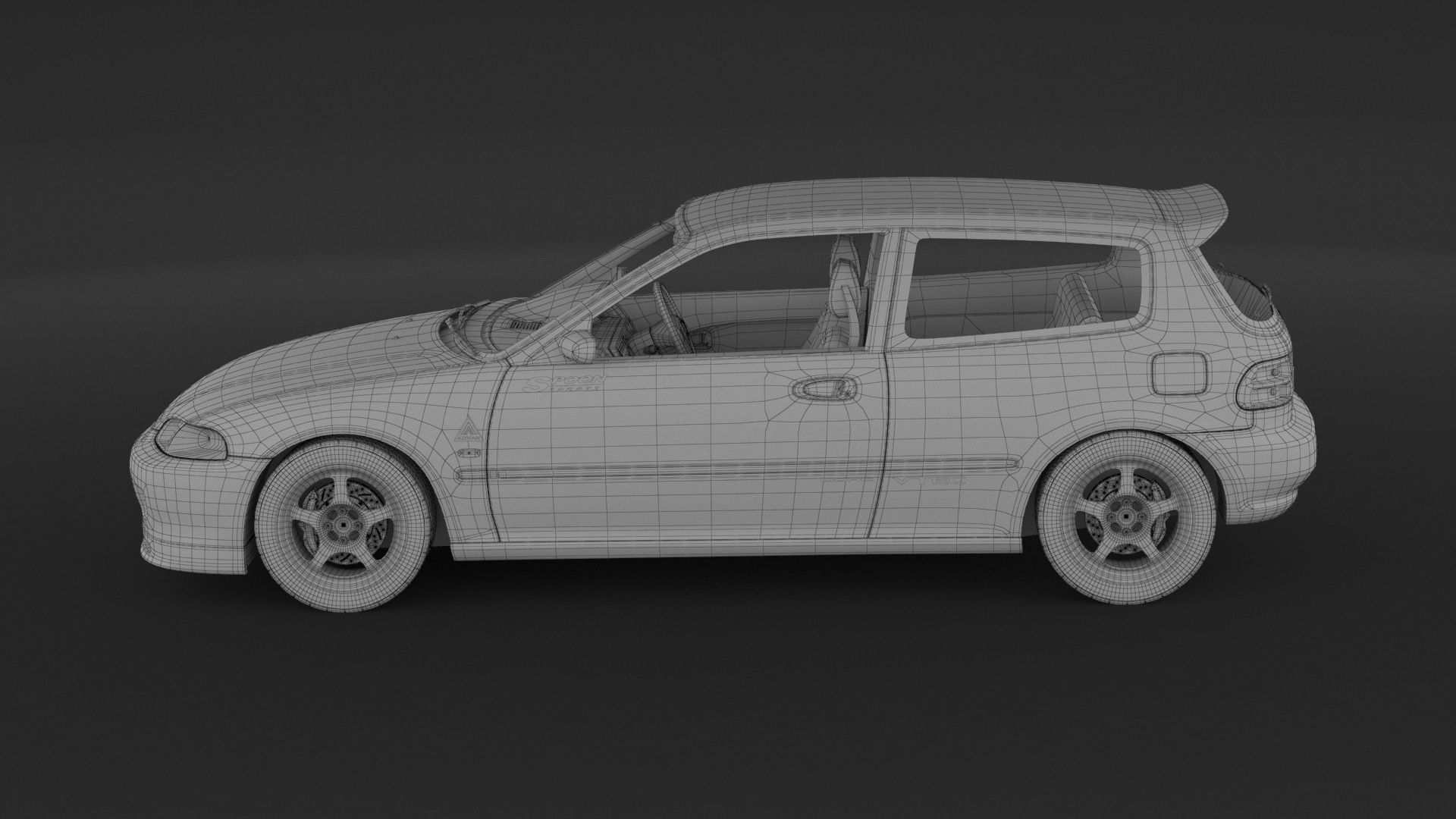 Honda Civic Spoon Sports 3D model_9