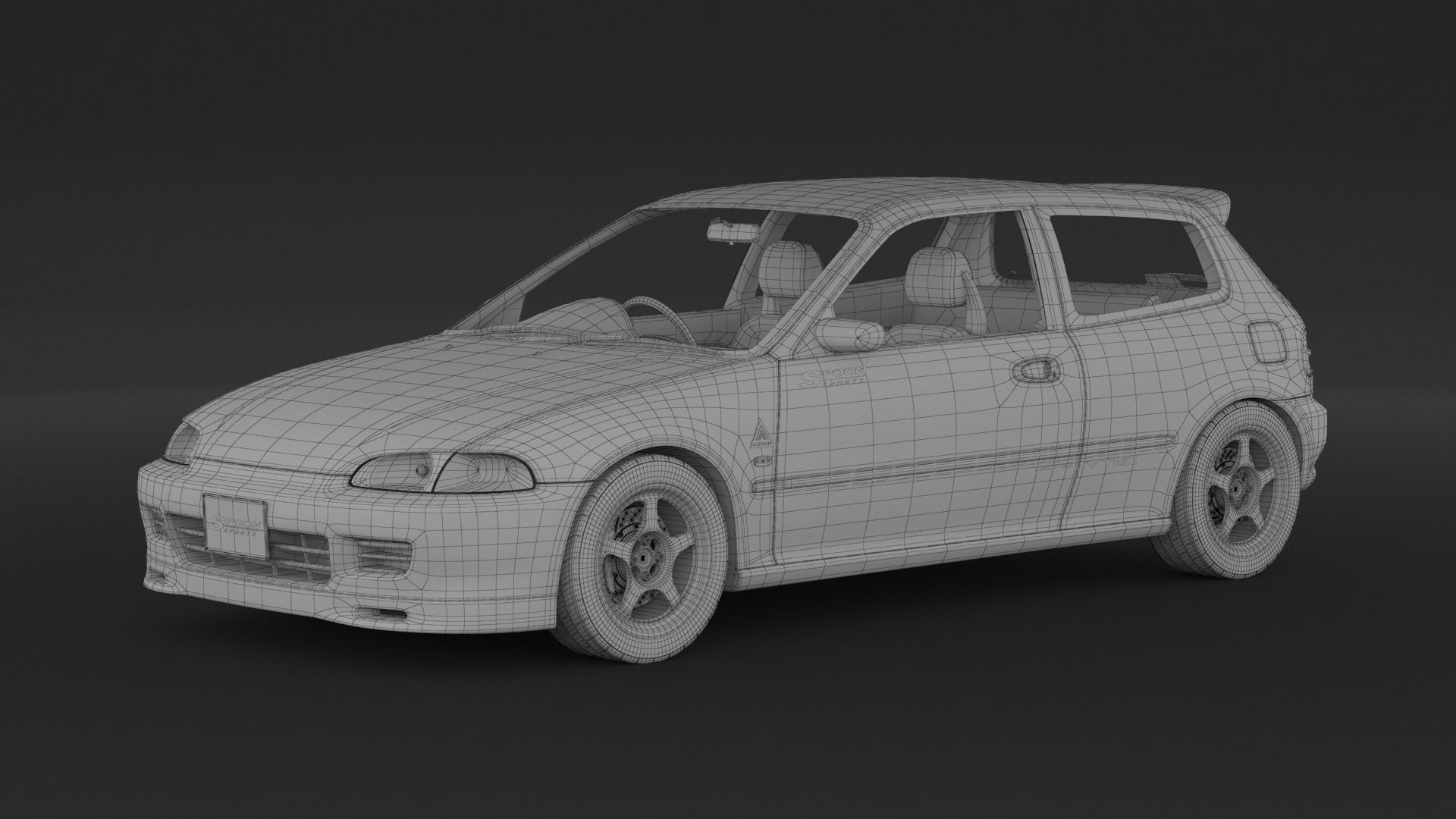 Honda Civic Spoon Sports 3D model_7