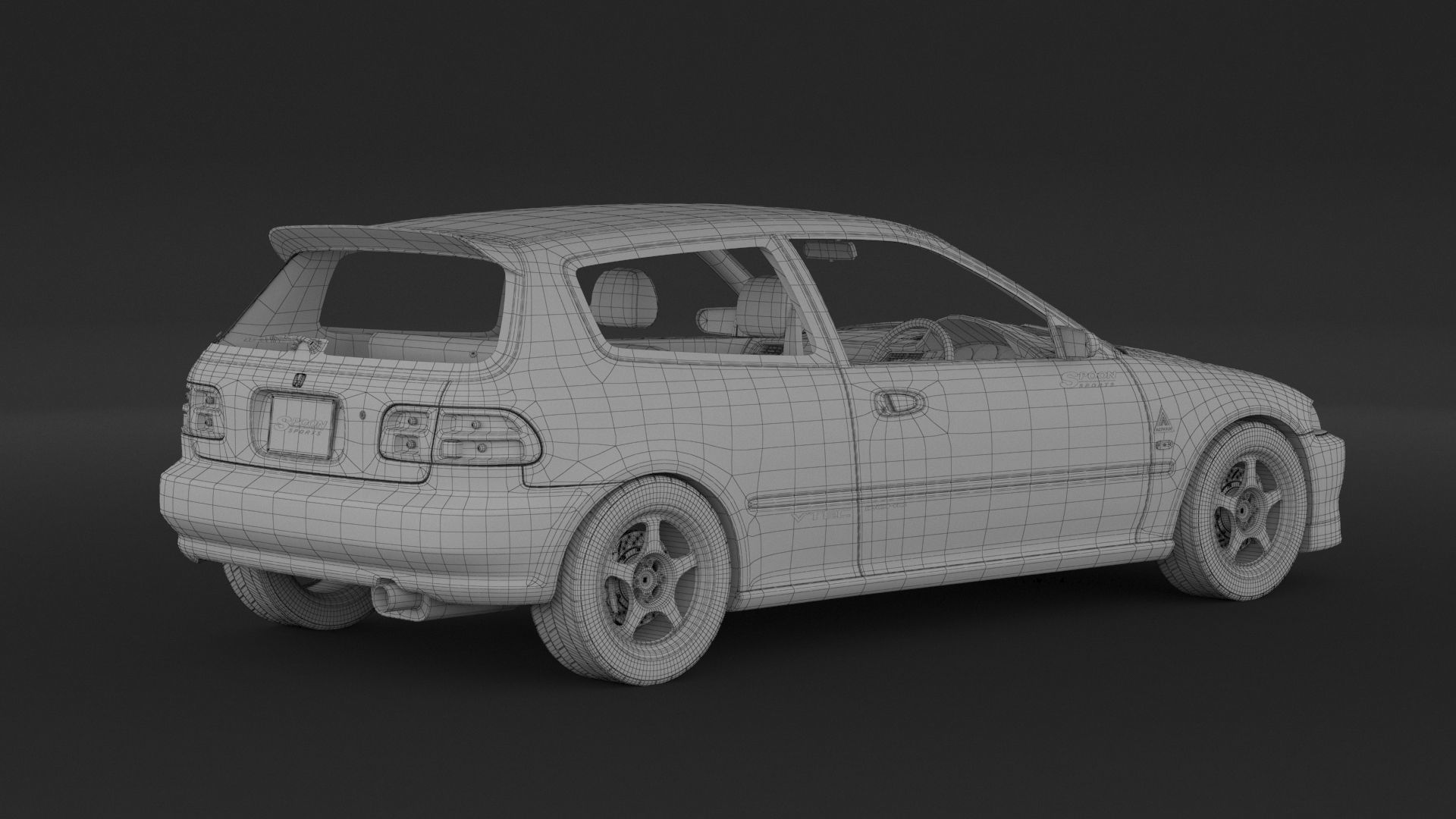 Honda Civic Spoon Sports 3D model_8