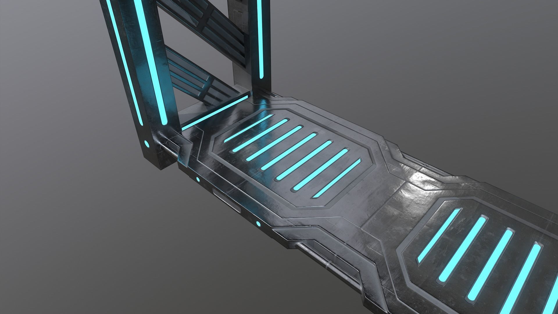 Sci-fi Closet Shelf type 1 Low-poly 3D model_5