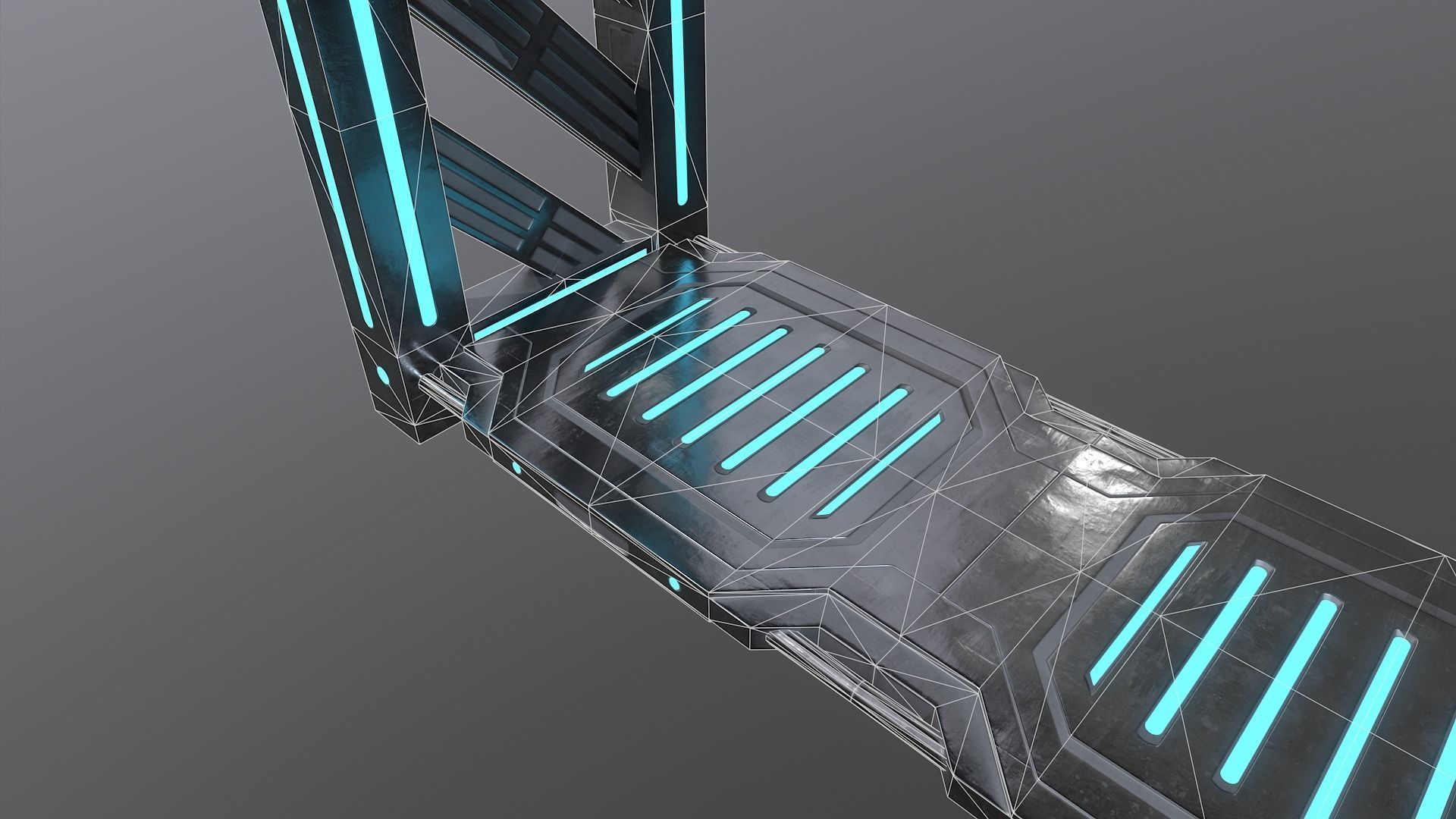 Sci-fi Closet Shelf type 1 Low-poly 3D model_6