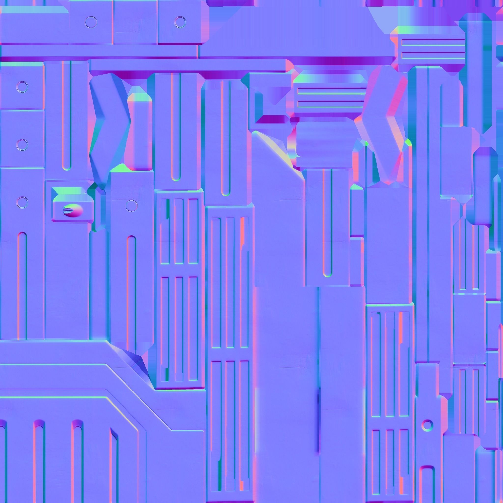 Sci-fi Closet Shelf type 1 Low-poly 3D model_9