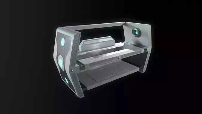 Sci-fi Closet Shelf type 2 Low-poly 3D model