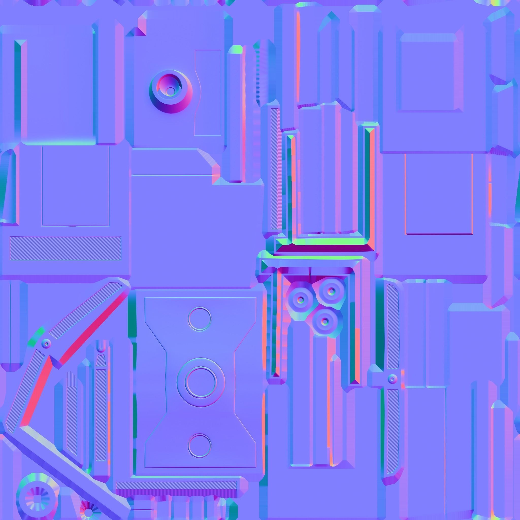 Sci-fi Closet Shelf type 2 Low-poly 3D model_9