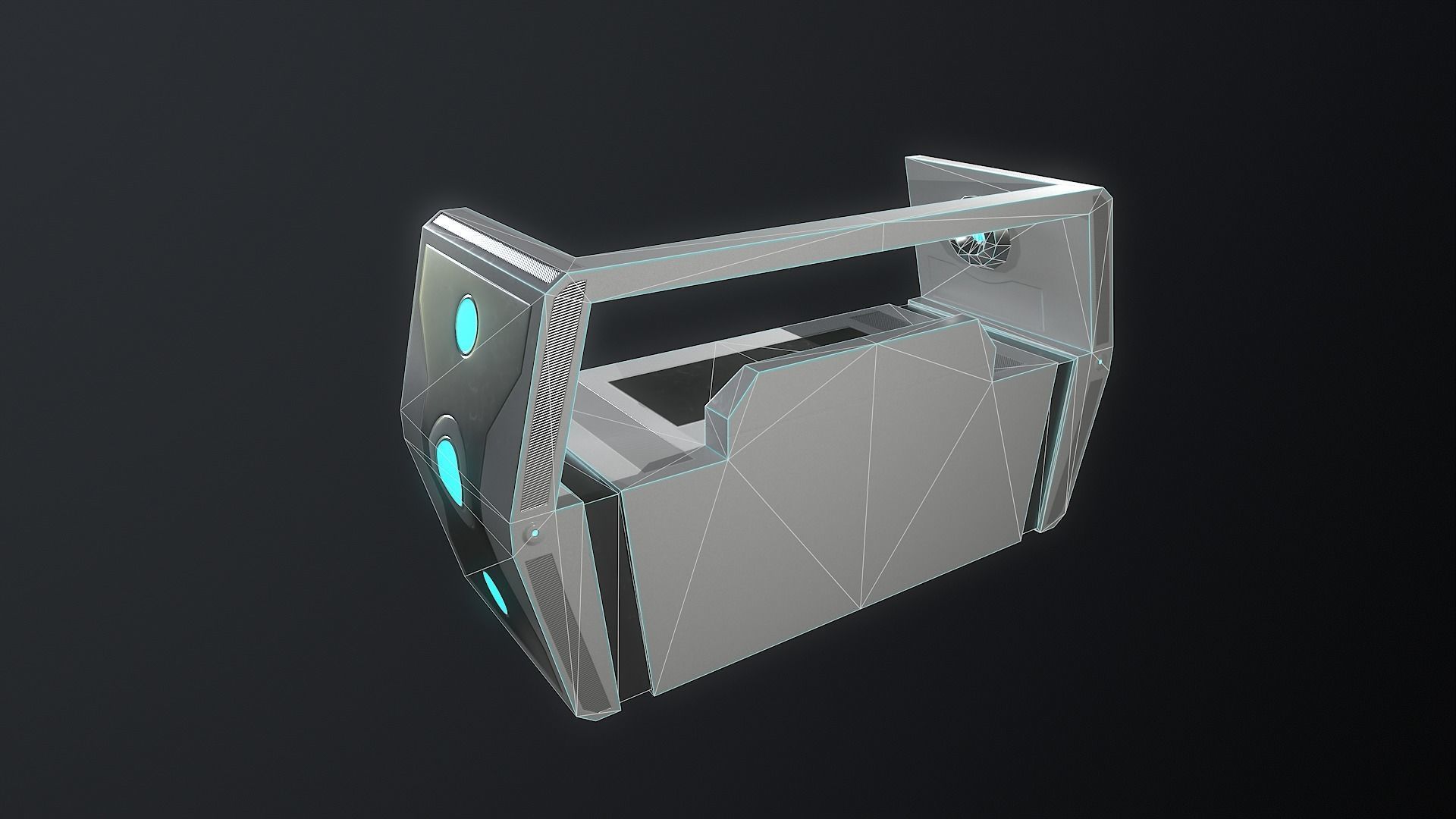 Sci-fi Closet Shelf type 2 Low-poly 3D model_8
