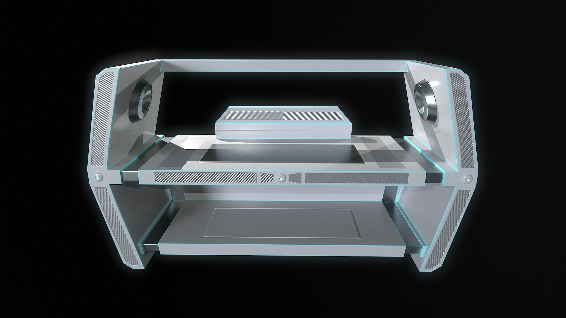 Sci-fi Closet Shelf type 2 Low-poly 3D model_5