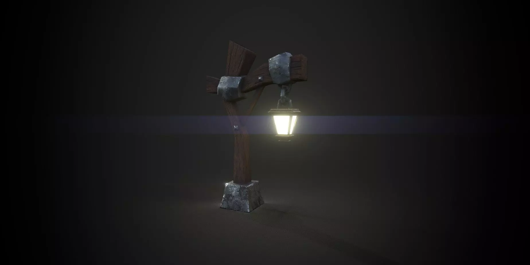 Stylized Light Pole Low-poly 3D model_0