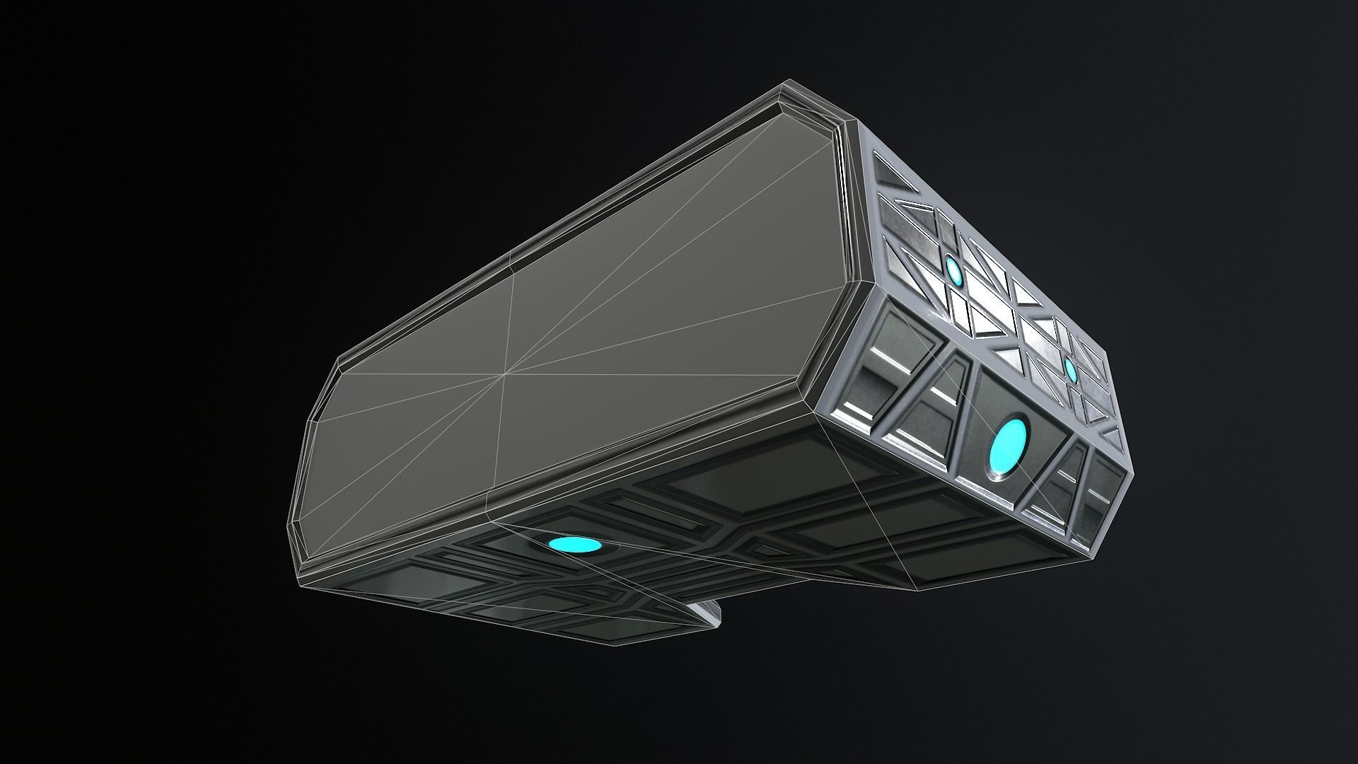 Sci-fi Closet Shelf type 3 Low-poly 3D model_8