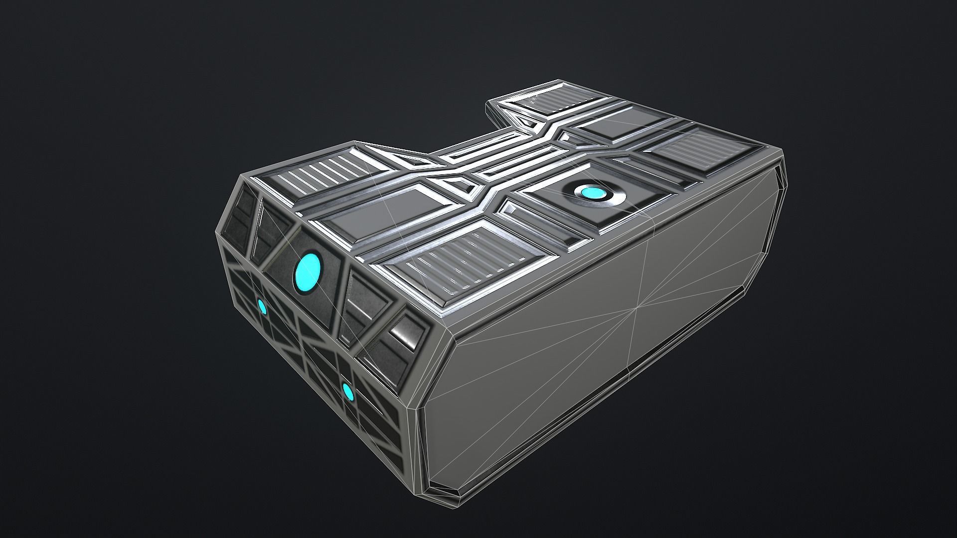 Sci-fi Closet Shelf type 3 Low-poly 3D model_6