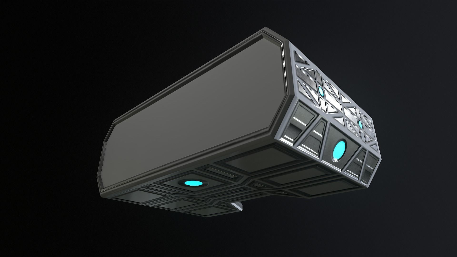 Sci-fi Closet Shelf type 3 Low-poly 3D model_7