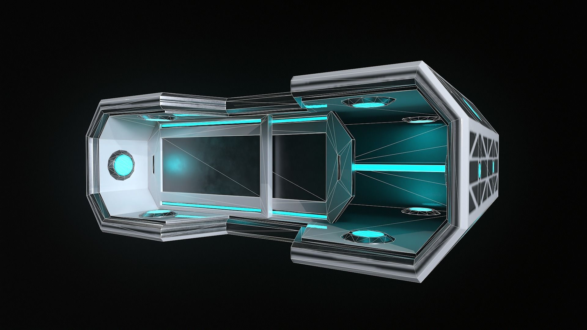 Sci-fi Closet Shelf type 3 Low-poly 3D model_4