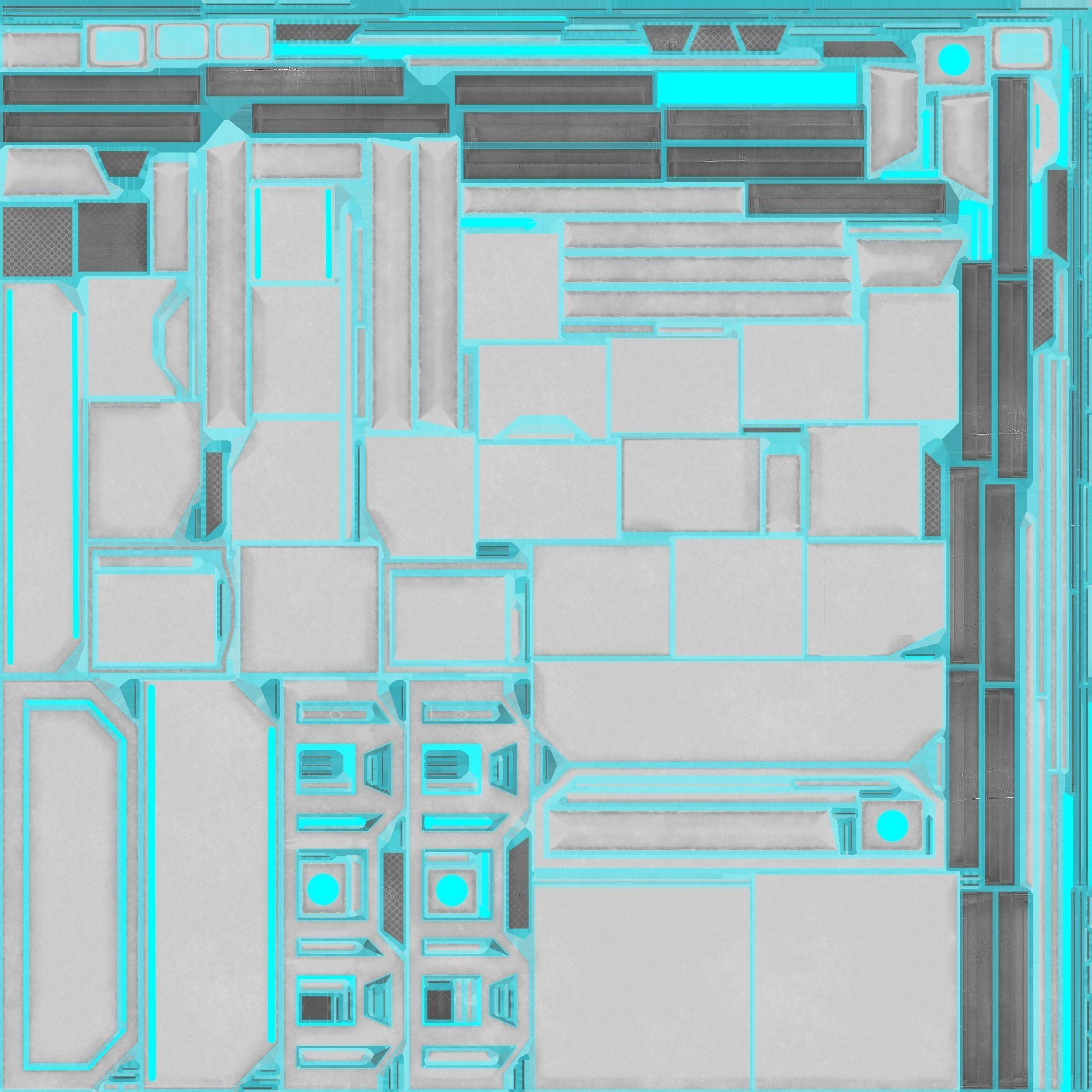 Sci-fi Closet Shelf type 4 Low-poly 3D model_8