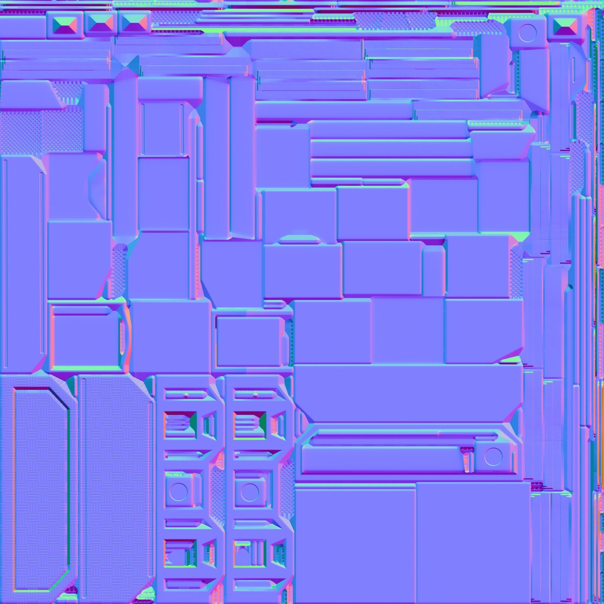 Sci-fi Closet Shelf type 4 Low-poly 3D model_9