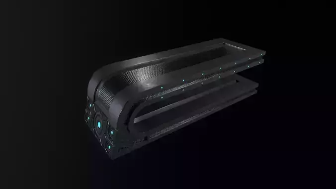 Sci-fi table desk type 1 Low-poly 3D model