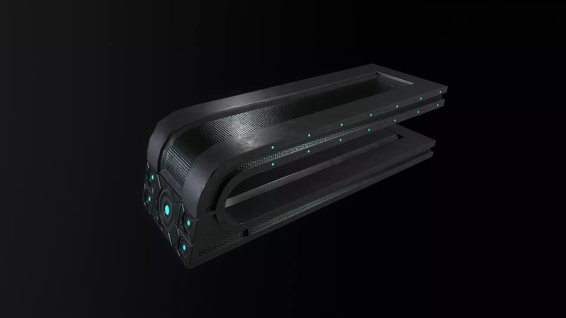 Sci-fi table desk type 1 Low-poly 3D model_0