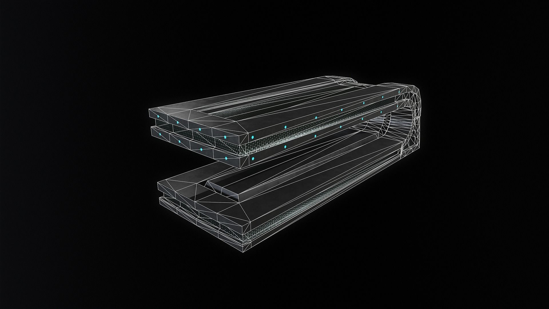 Sci-fi table desk type 1 Low-poly 3D model_6