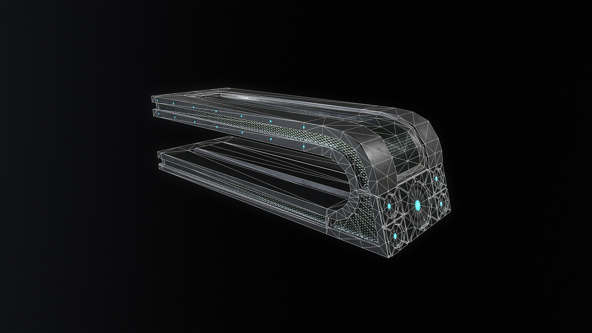 Sci-fi table desk type 1 Low-poly 3D model_4