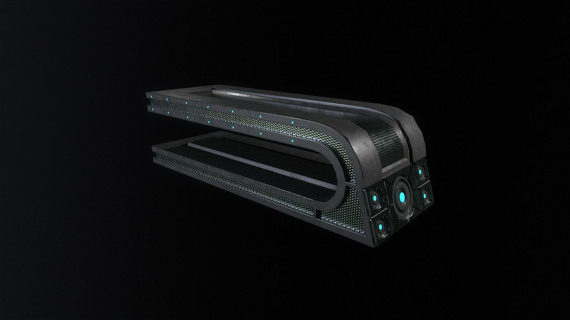 Sci-fi table desk type 1 Low-poly 3D model_3