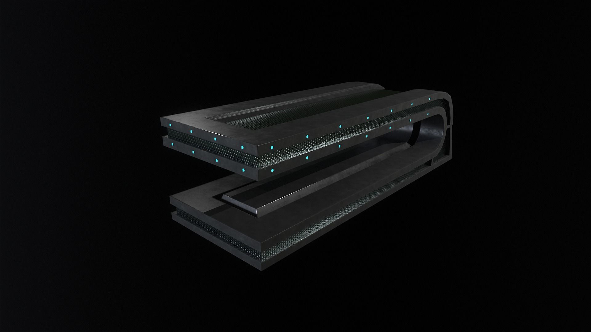 Sci-fi table desk type 1 Low-poly 3D model_5