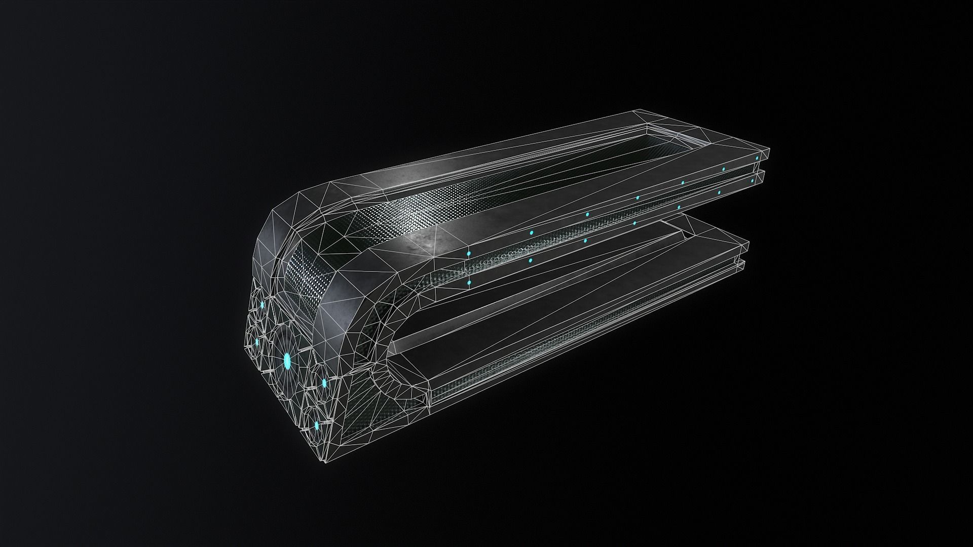 Sci-fi table desk type 1 Low-poly 3D model_2