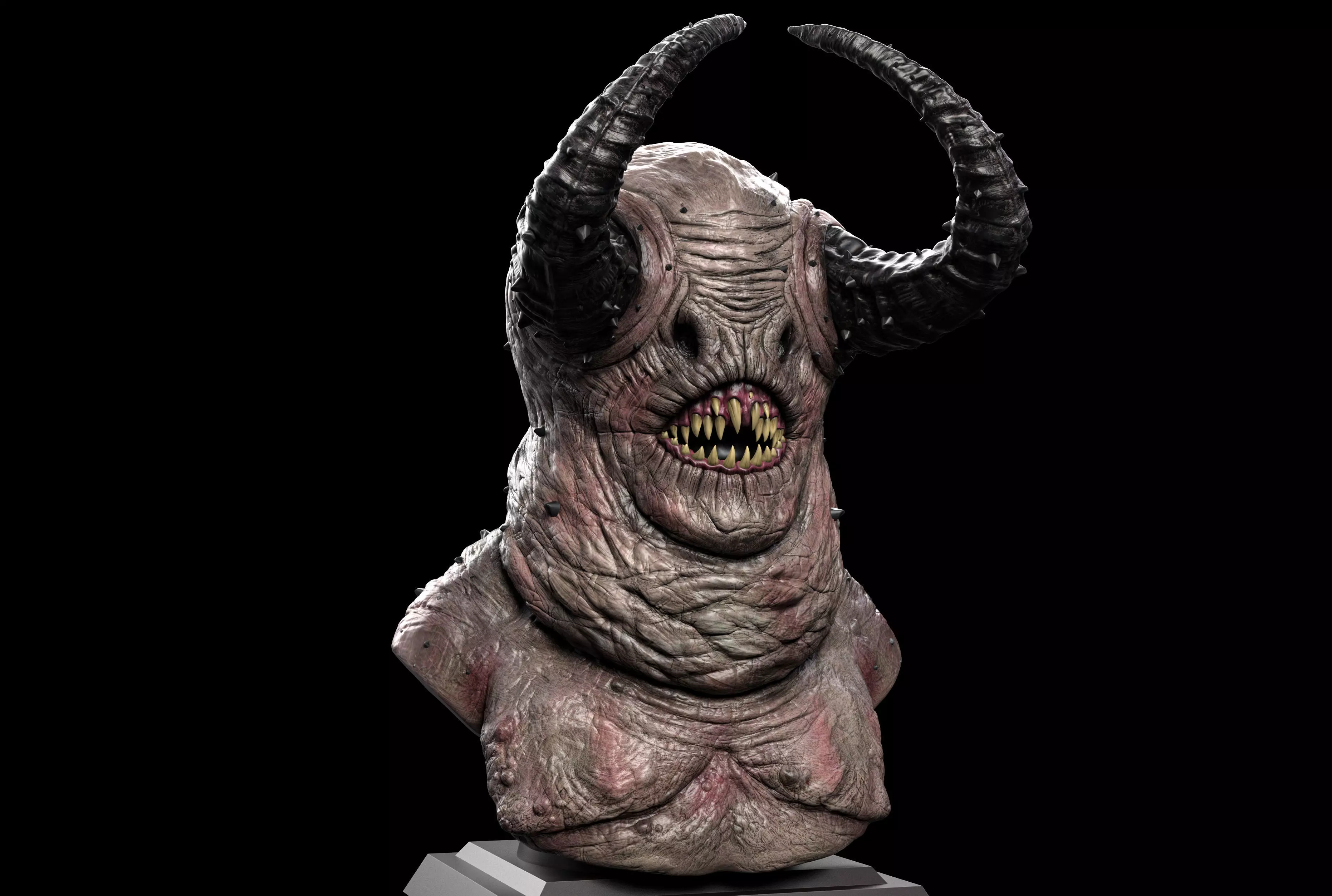 Demon Creature Bust Free 3D print model
