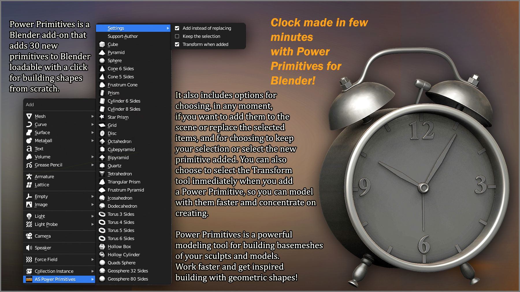 Power Primitives Add-on For Blender 3D model_2
