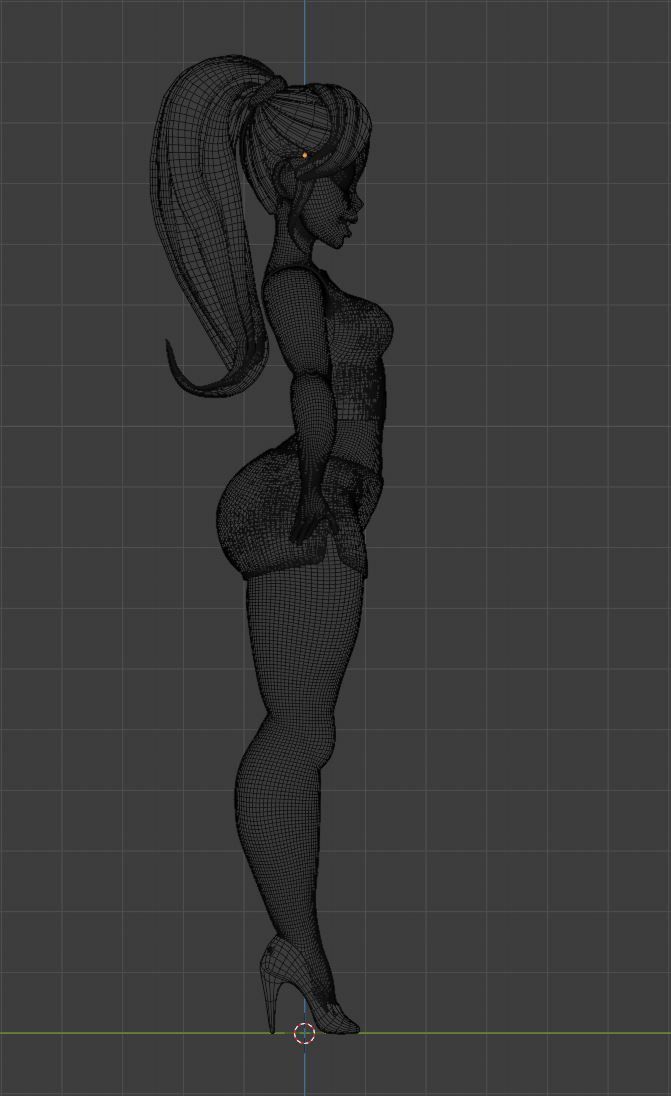 Curvy stylised rigged 3D character Low-poly 3D model_6