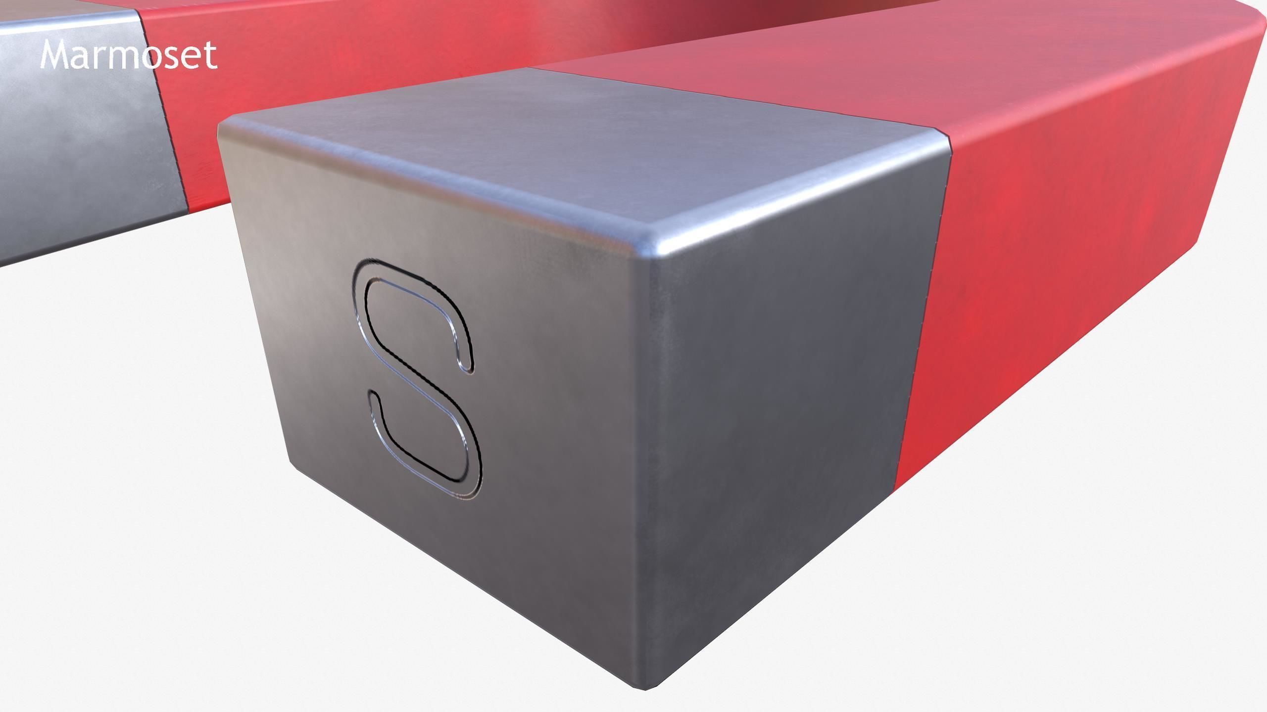 U-Shaped Magnet Low-poly 3D model_13