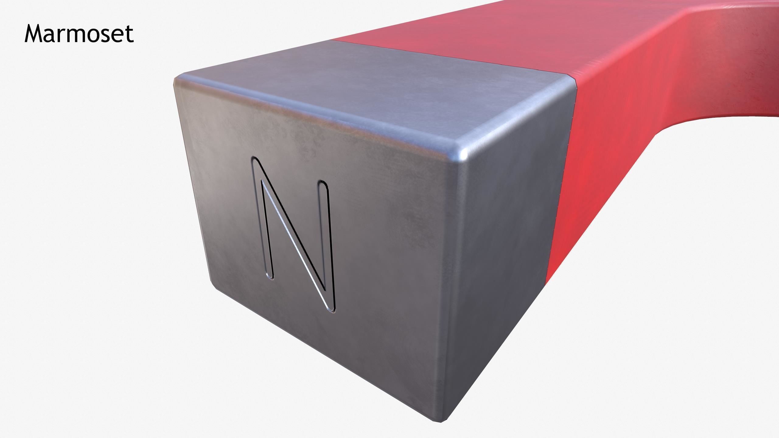 U-Shaped Magnet Low-poly 3D model_14