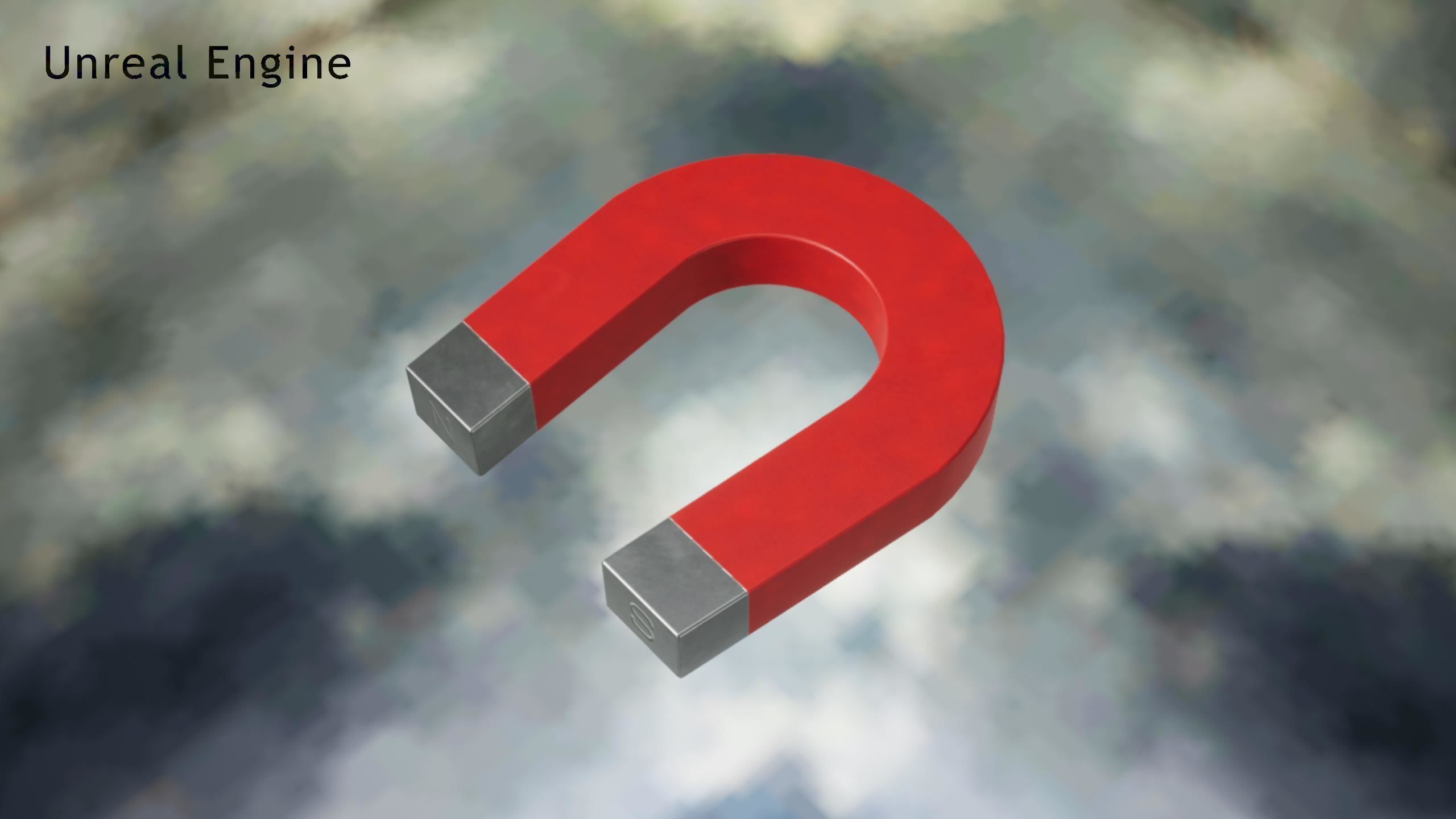 U-Shaped Magnet Low-poly 3D model_7