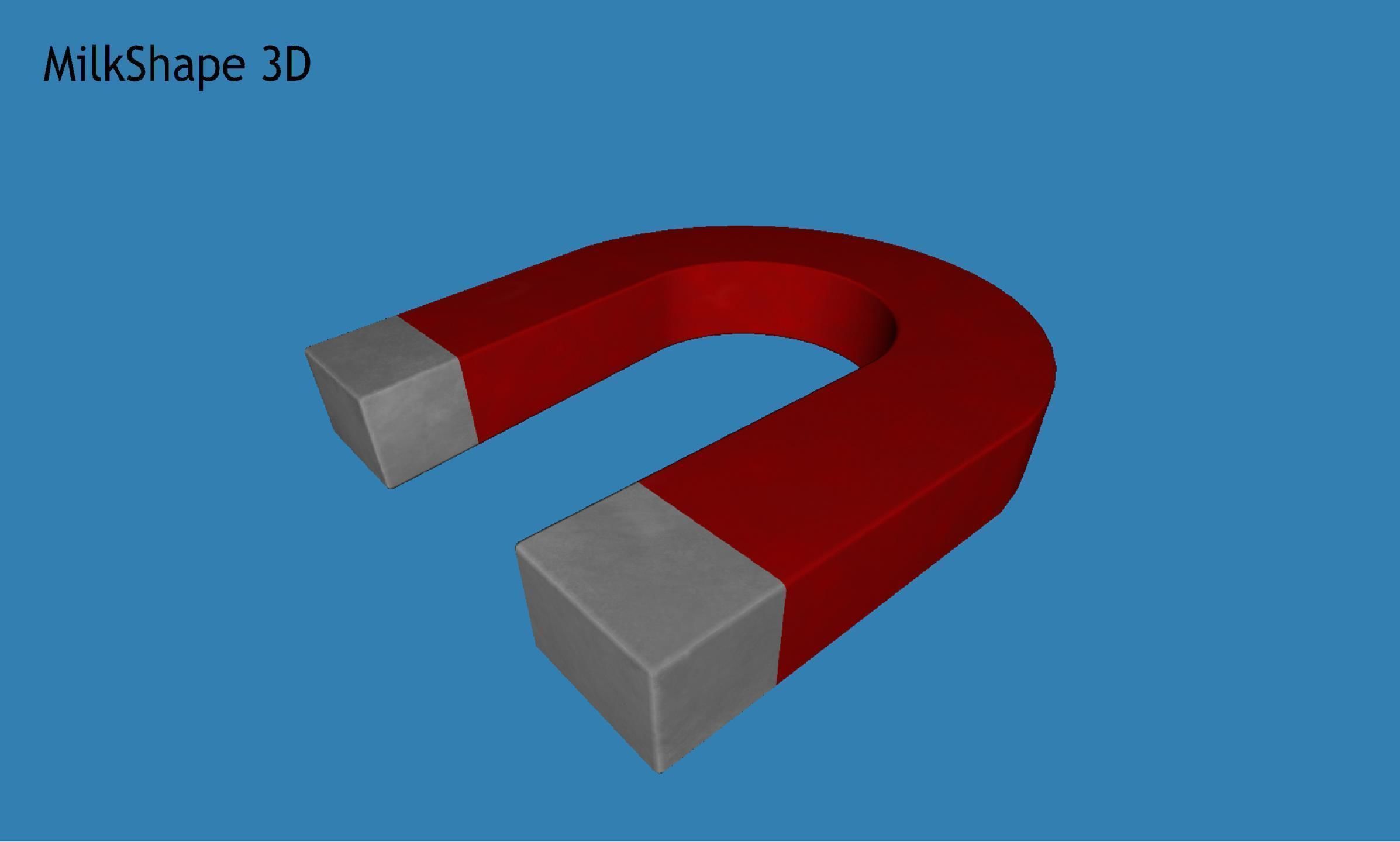 U-Shaped Magnet Low-poly 3D model_16