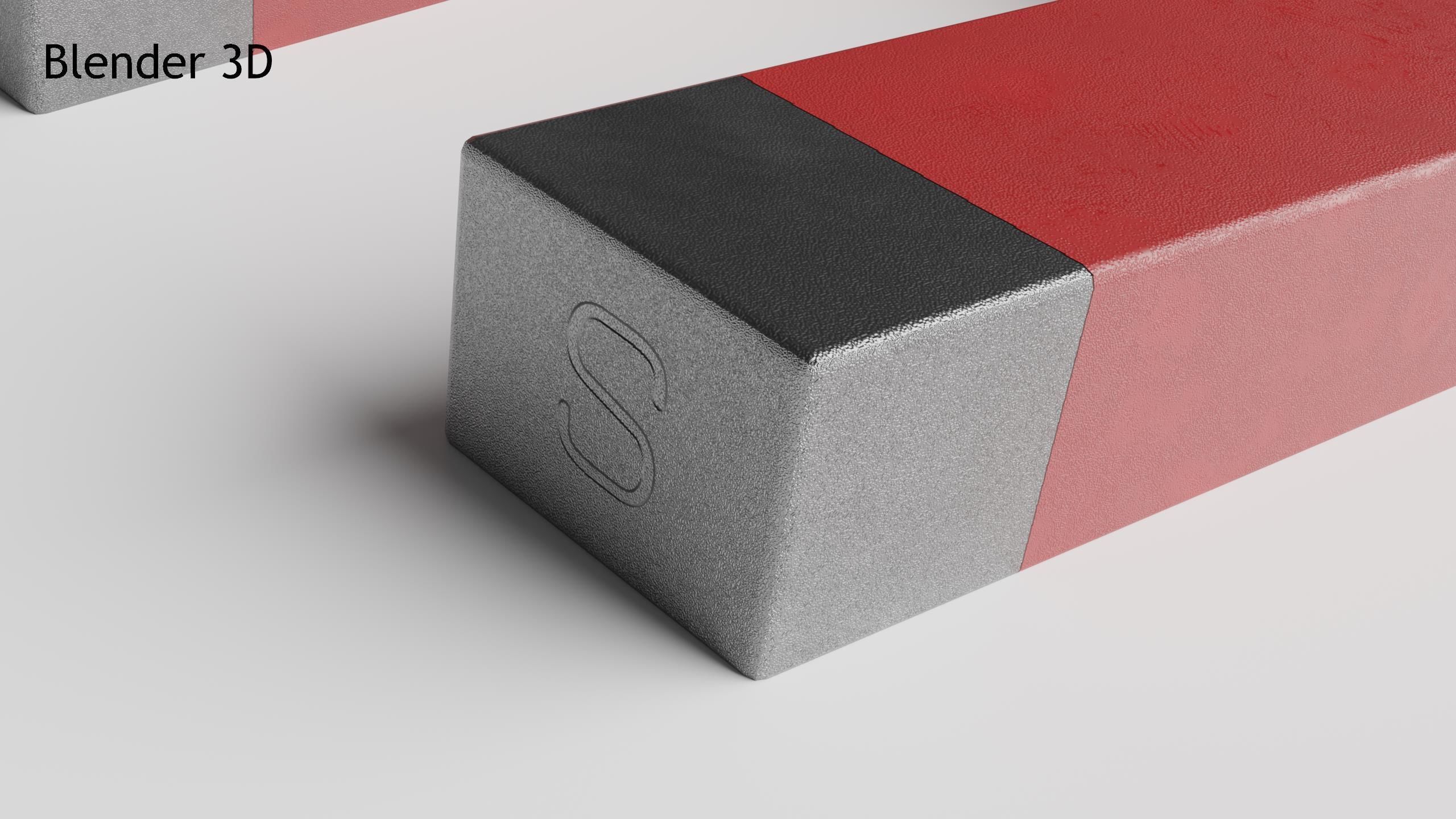 U-Shaped Magnet Low-poly 3D model_6