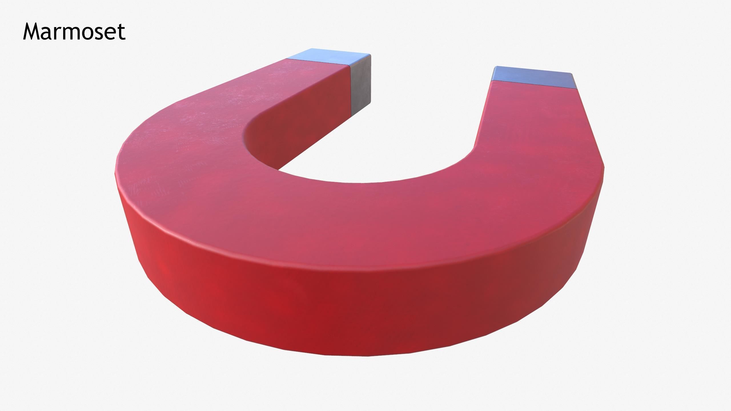 U-Shaped Magnet Low-poly 3D model_11