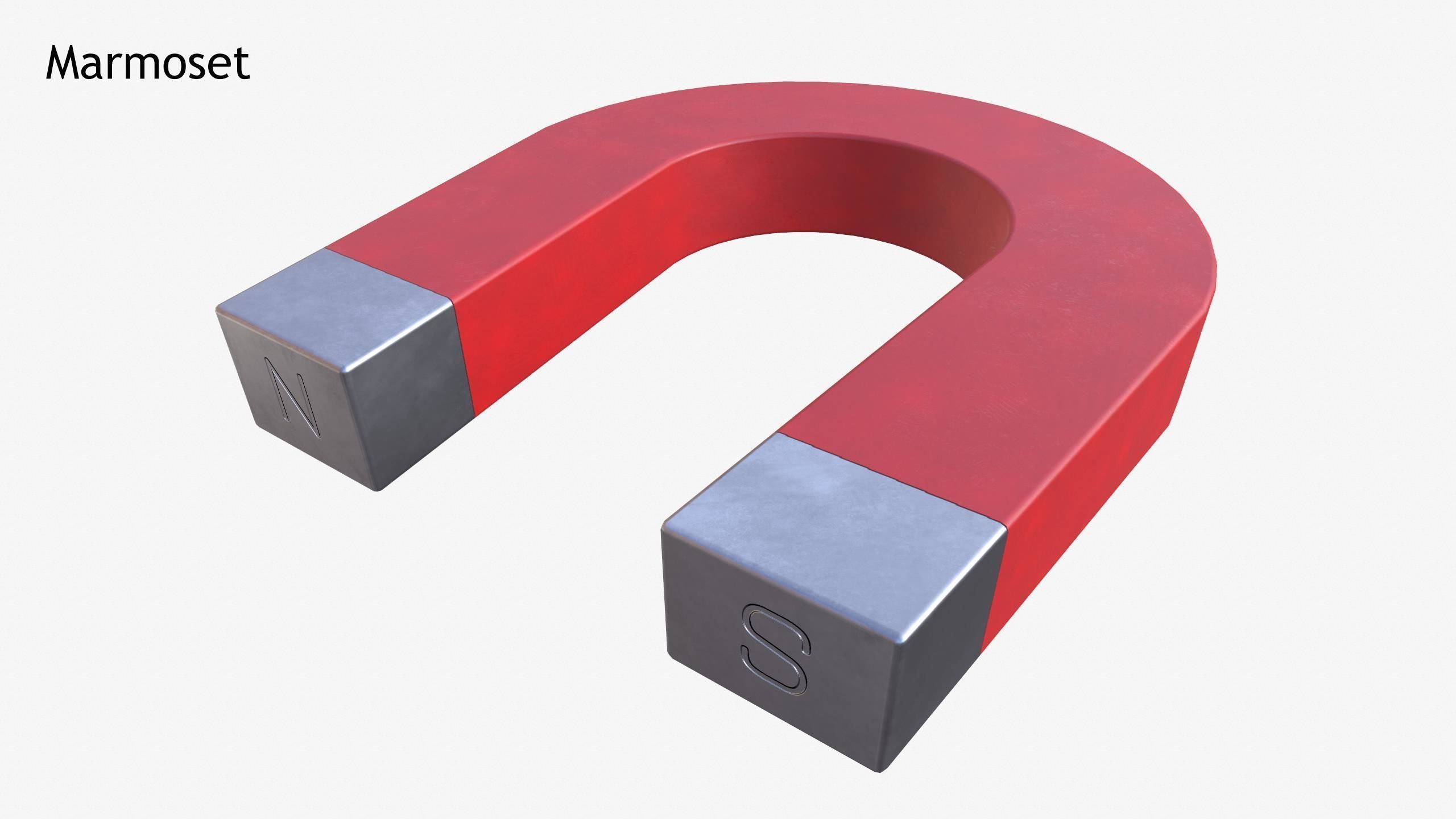 U-Shaped Magnet Low-poly 3D model_10