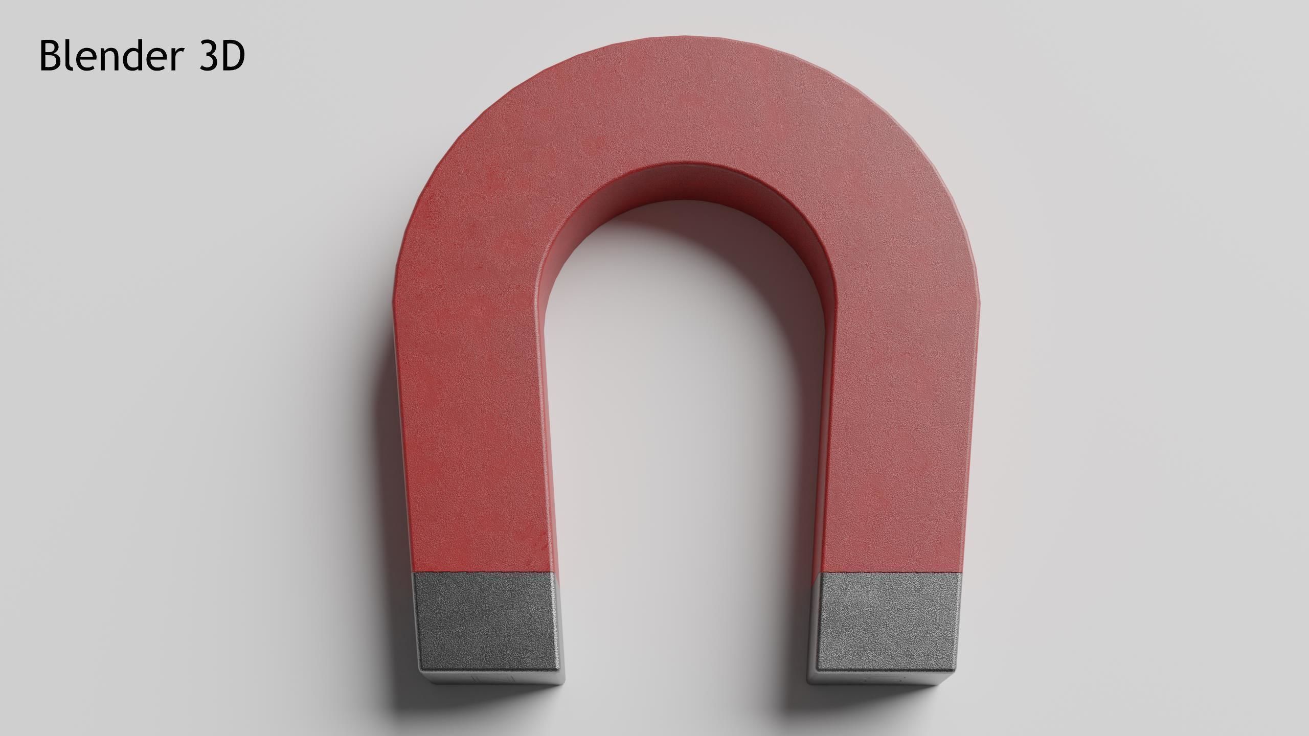U-Shaped Magnet Low-poly 3D model_5