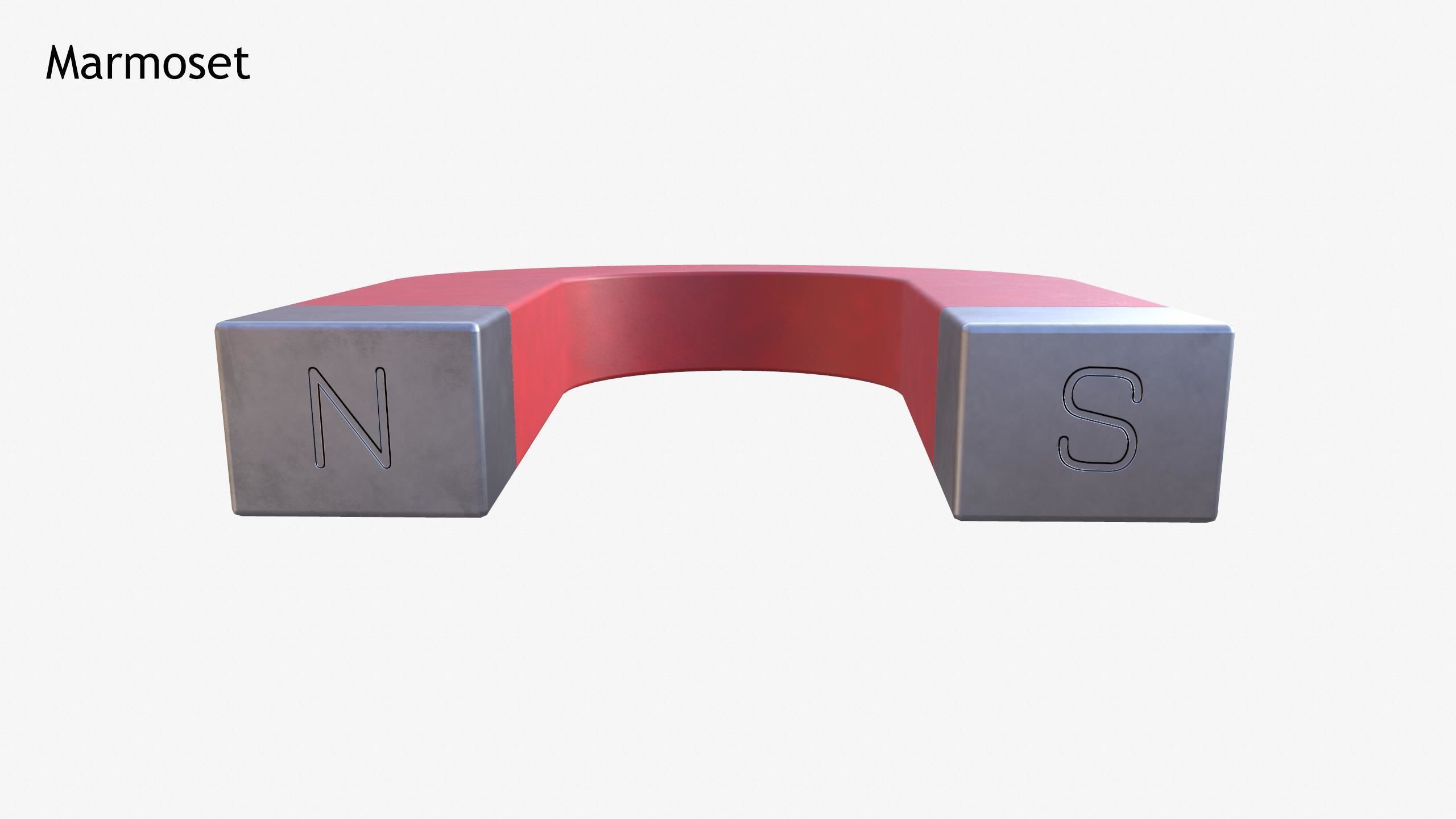 U-Shaped Magnet Low-poly 3D model_12