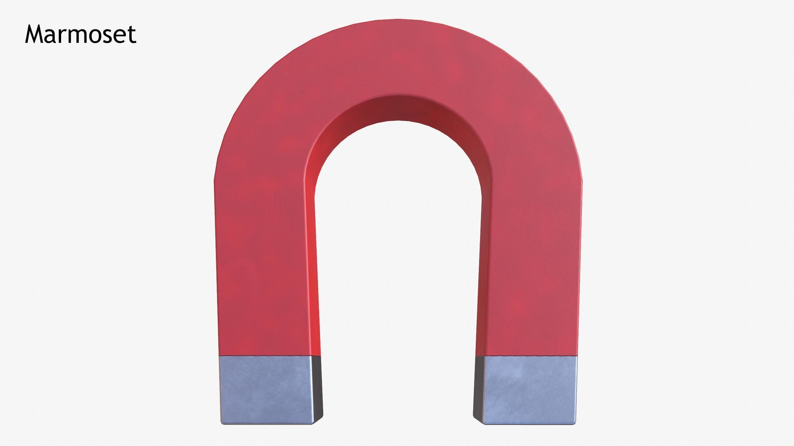 U-Shaped Magnet Low-poly 3D model_15