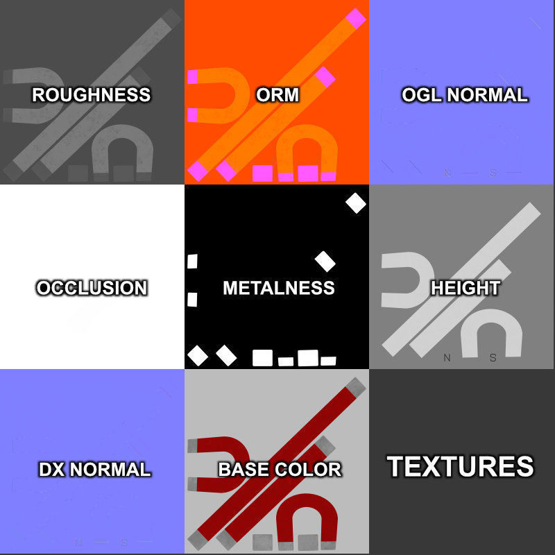 U-Shaped Magnet Low-poly 3D model_24