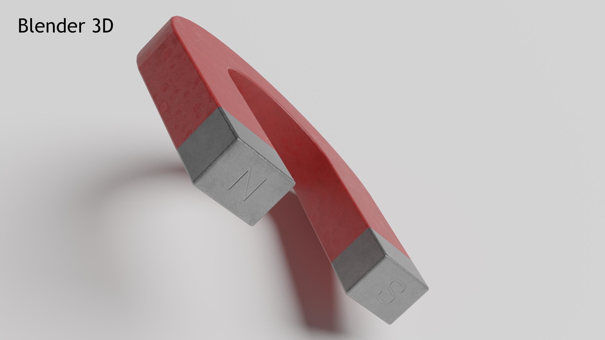 U-Shaped Magnet Low-poly 3D model_4