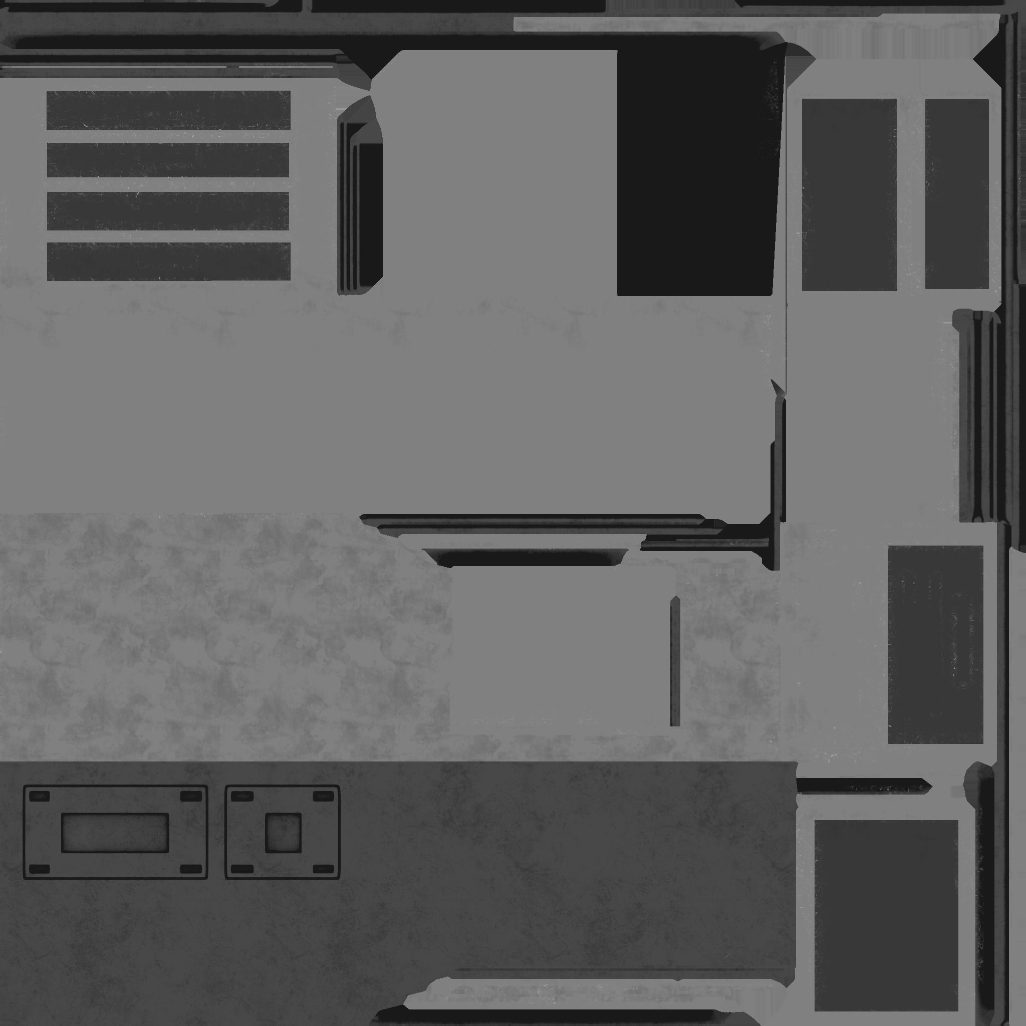 Sci-fi table desk type 2 Low-poly 3D model_13