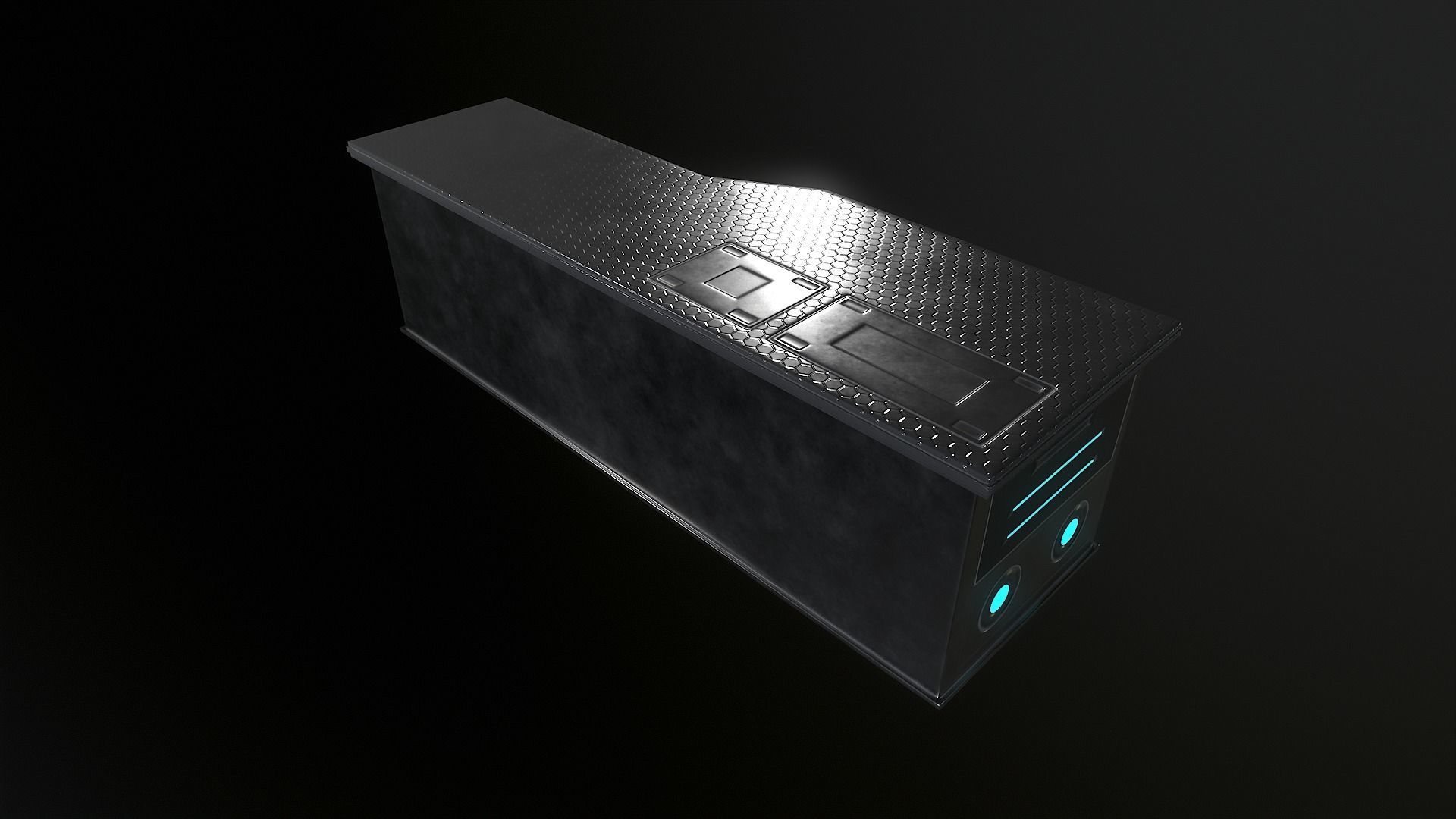 Sci-fi table desk type 2 Low-poly 3D model_5